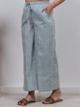 Cotton Hand Block Printed Parallel - Green