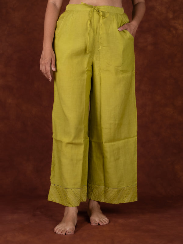 Chanderi Parallel - Green