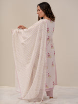 Chanderi Hand Block Printed Dupatta - White