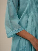 Cotton Hand Block Printed Kurta - Blue