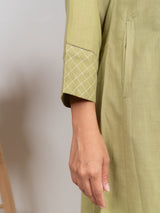 Cotton Hand Embroidery Kurta - Green