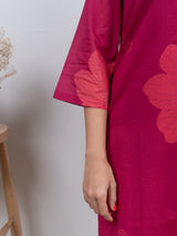 Cotton Screen Printed Kurta - Pink