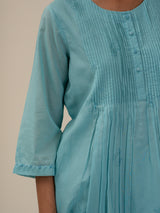 Cotton Hand Block Printed Kurta - Blue