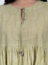 Cotton Hand Block Printed Kurta - Green