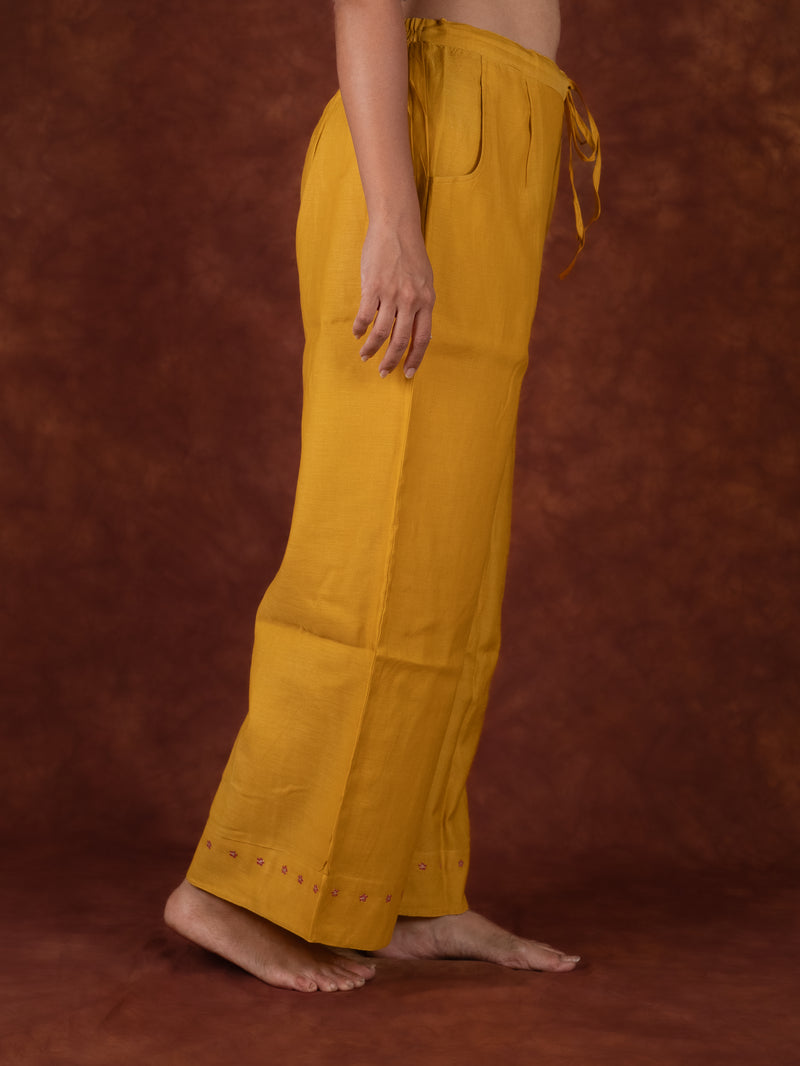 Chanderi Parallel - Yellow