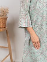 Cotton Hand Block Printed Kurta - Green