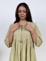 Cotton Hand Block Printed Kurta - Green