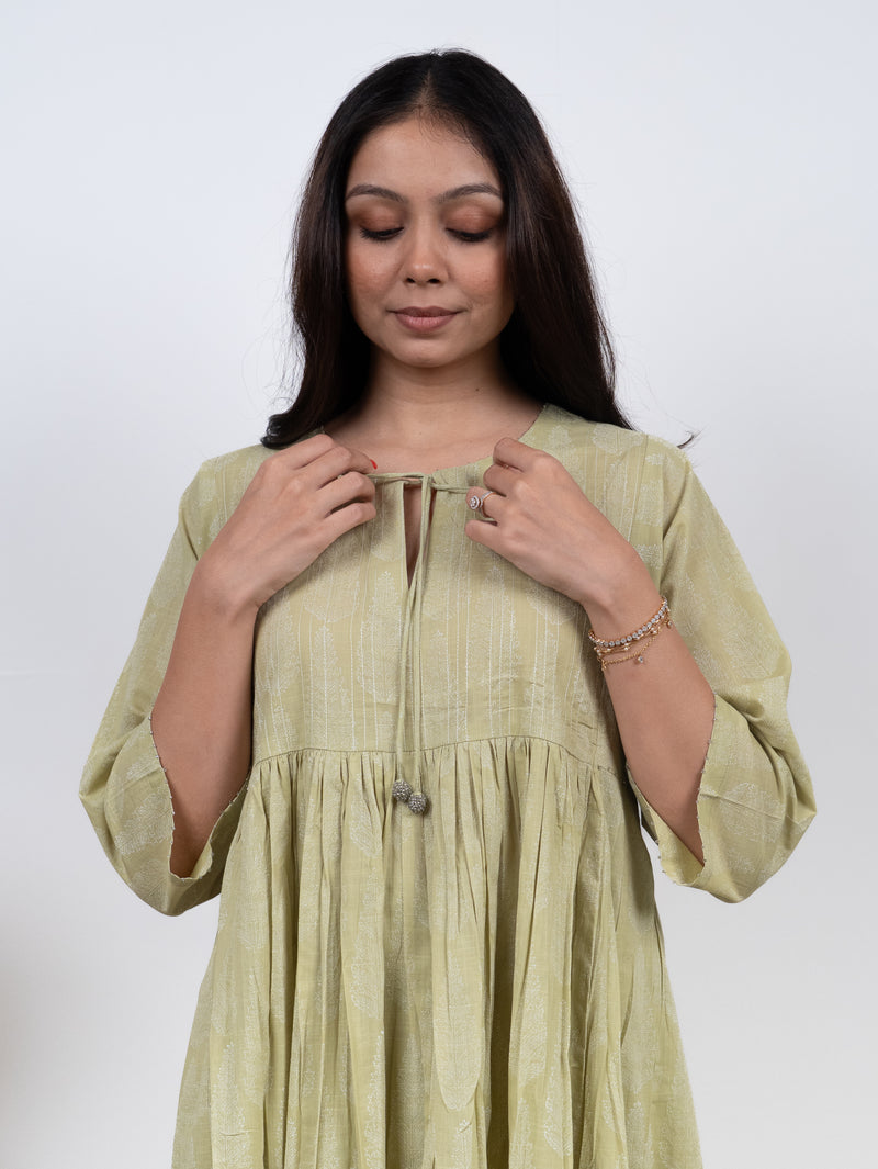 Cotton Hand Block Printed Kurta - Green