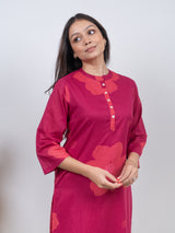 Cotton Screen Printed Kurta - Pink