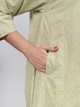 Cotton Hand Block Printed Kurta - Green