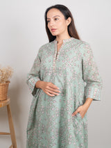Cotton Hand Block Printed Kurta - Green