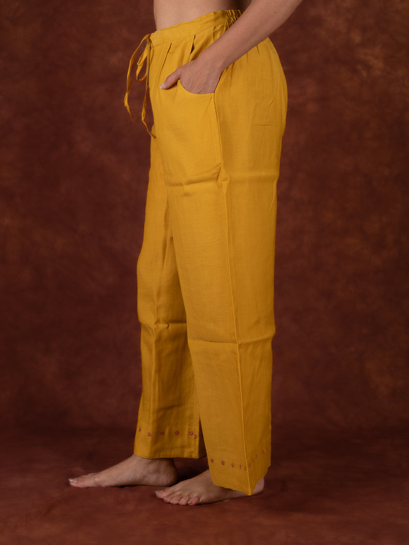 Chanderi Parallel - Yellow