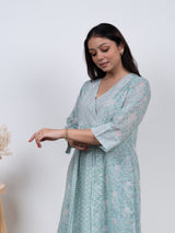 Cotton Hand Block Printed Kurta - Green