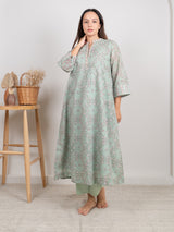 Cotton Hand Block Printed Kurta - Green