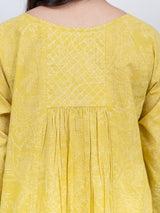Cotton Hand Block Printed Kurta - Yellow