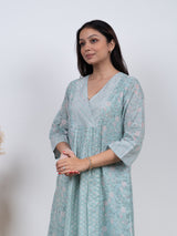Cotton Hand Block Printed Kurta - Green