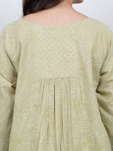 Cotton Hand Block Printed Kurta - Green