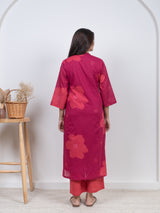 Cotton Screen Printed Kurta - Pink