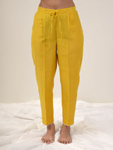 Chanderi Narrow Pant - Yellow