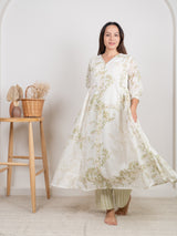 Cotton Hand Block Printed Kurta - White