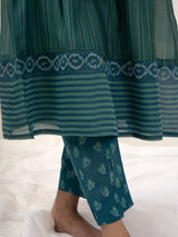 Cotton Hand Block Printed Pant - Green