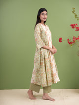 Cotton Hand Block Printed Kurta - Off White