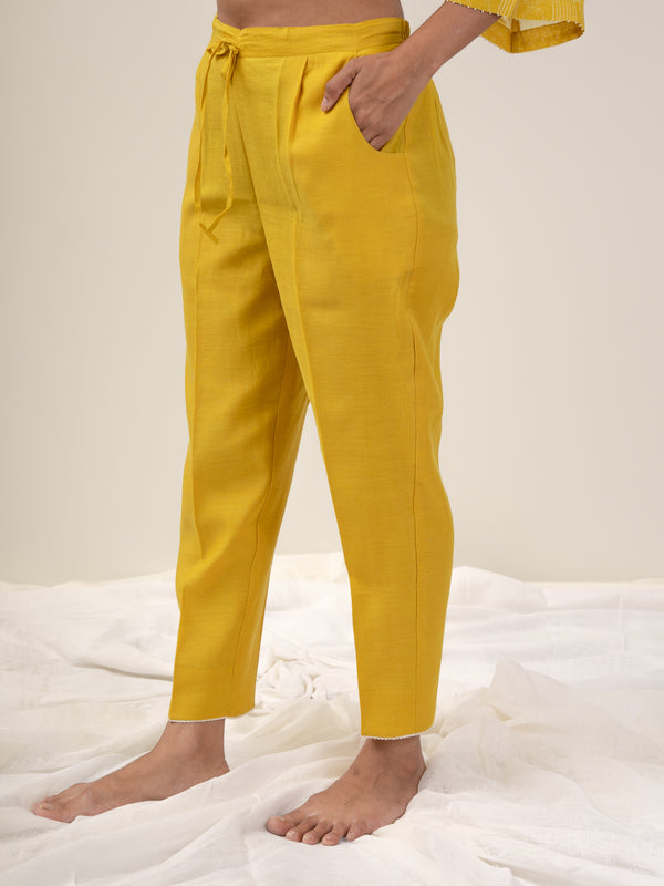 Chanderi Parallel - Yellow