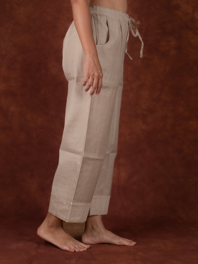 Chanderi Parallel - Beige