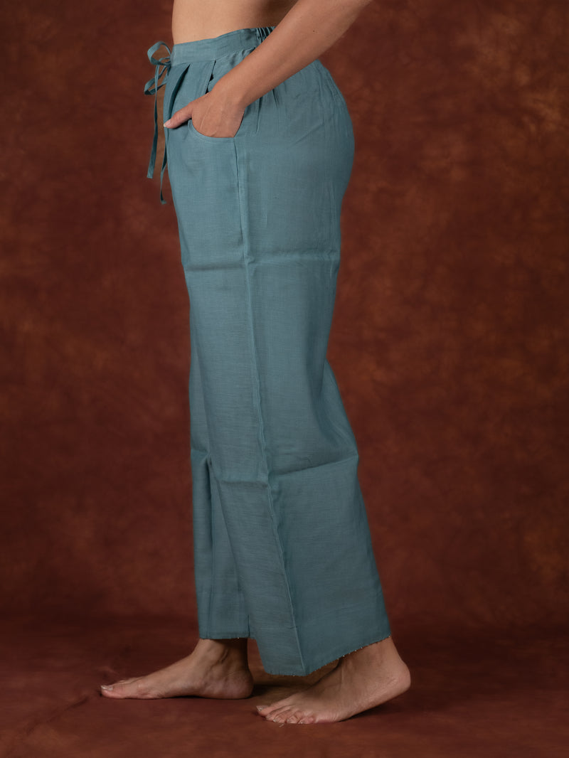 Chanderi Parallel - Blue