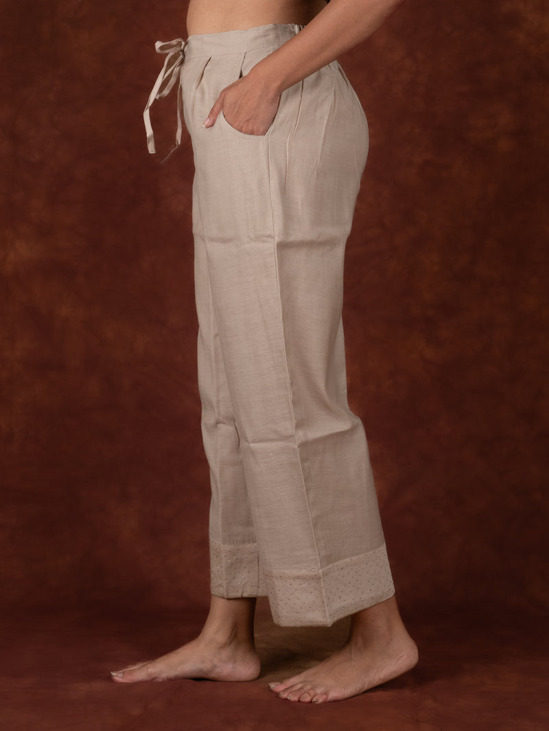 Chanderi Parallel - Beige