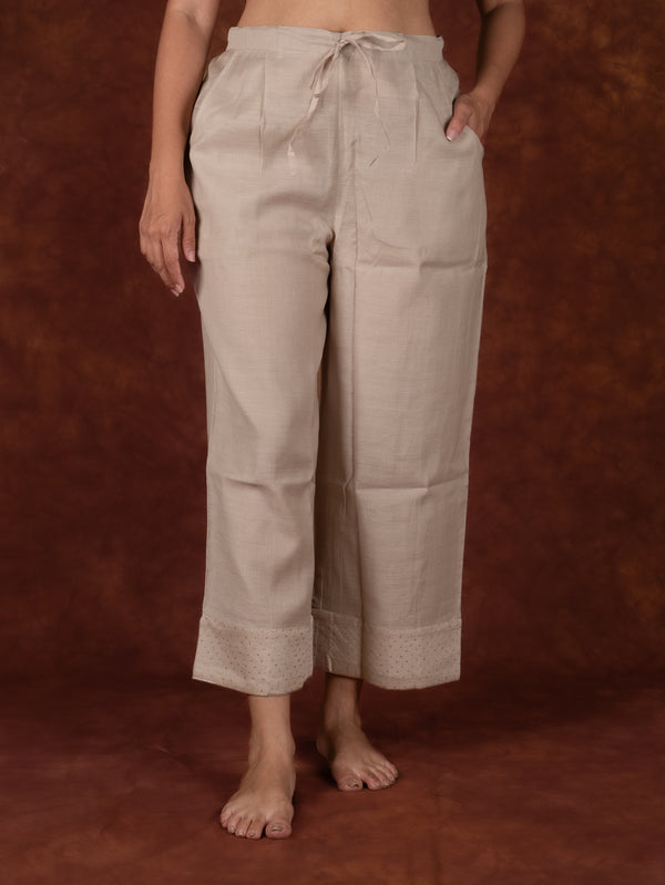 Chanderi Parallel - Beige