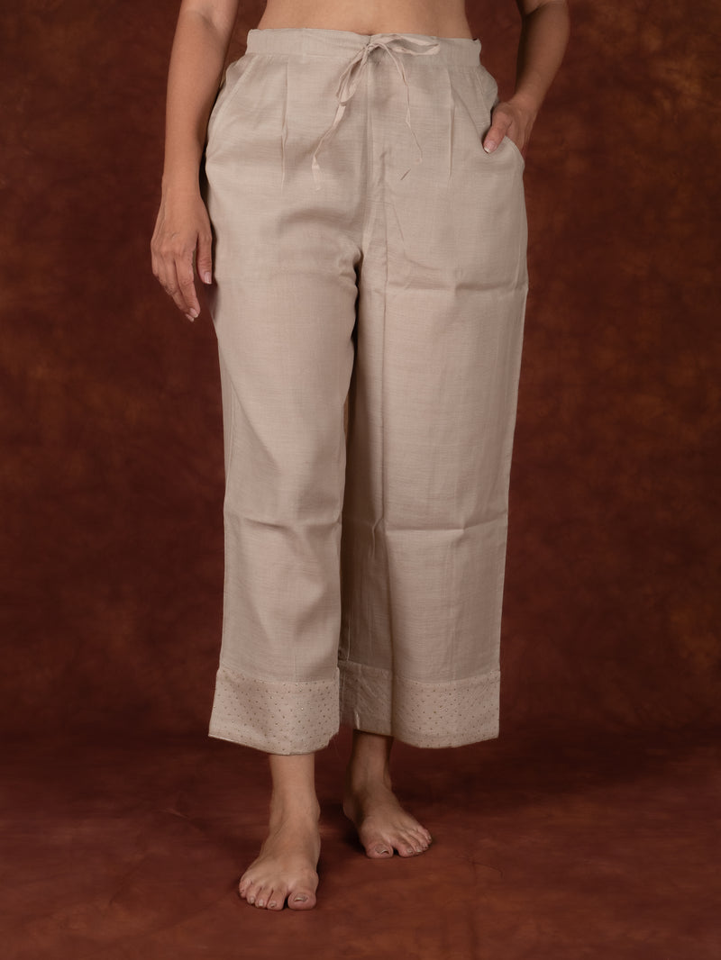 Chanderi Parallel - Beige