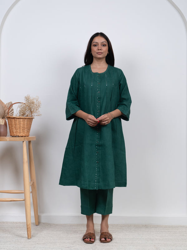 Linen Parallel - Green