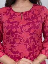 Cotton Screen Printed Kurta - Pink