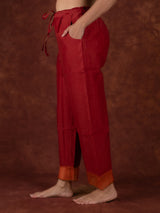 Chanderi Parallel - Red