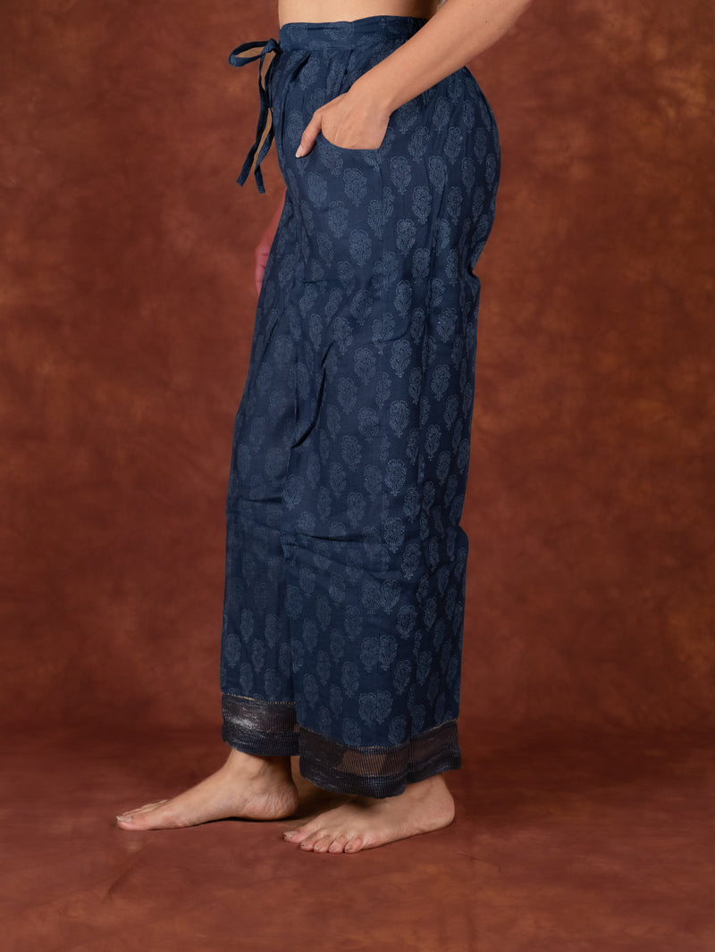 Chanderi Parallel - Blue