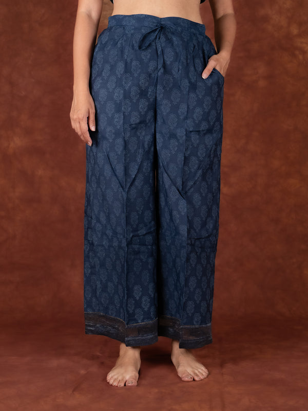 Chanderi Parallel - Blue