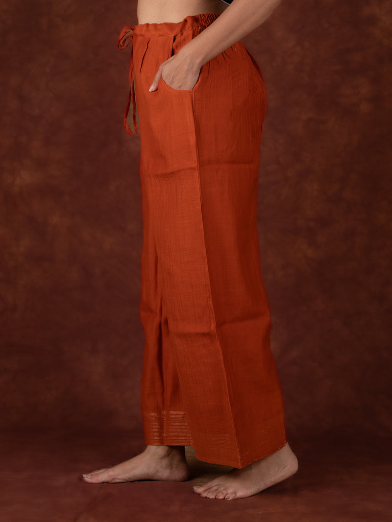 Chanderi Parallel - Orange