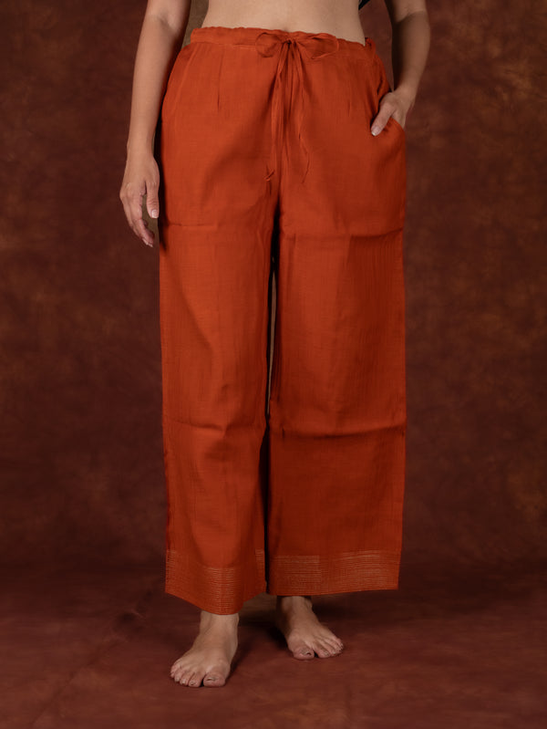 Chanderi Parallel - Orange