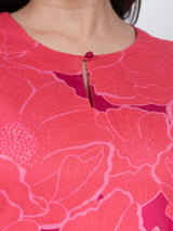 Cotton Screen Printed Short Kurti - Pink