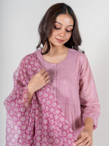 Cotton Hand Block Printed Kurta - Pink