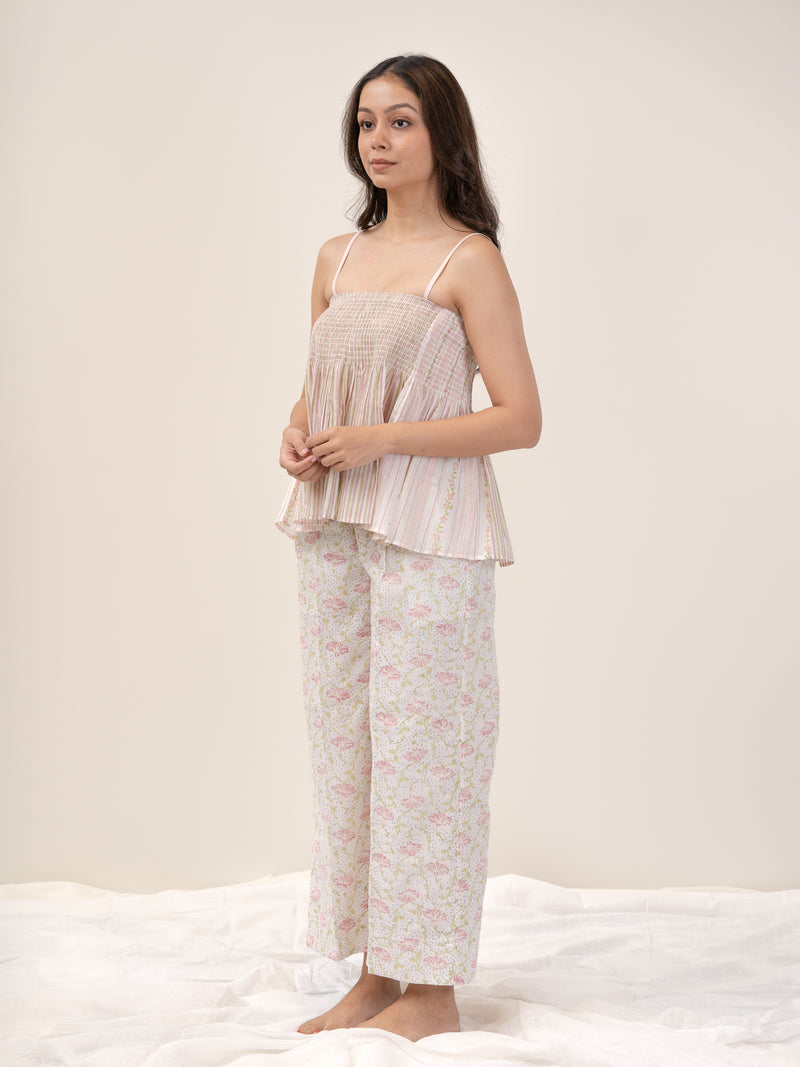 Cotton Hand Block Printed Top - Pink