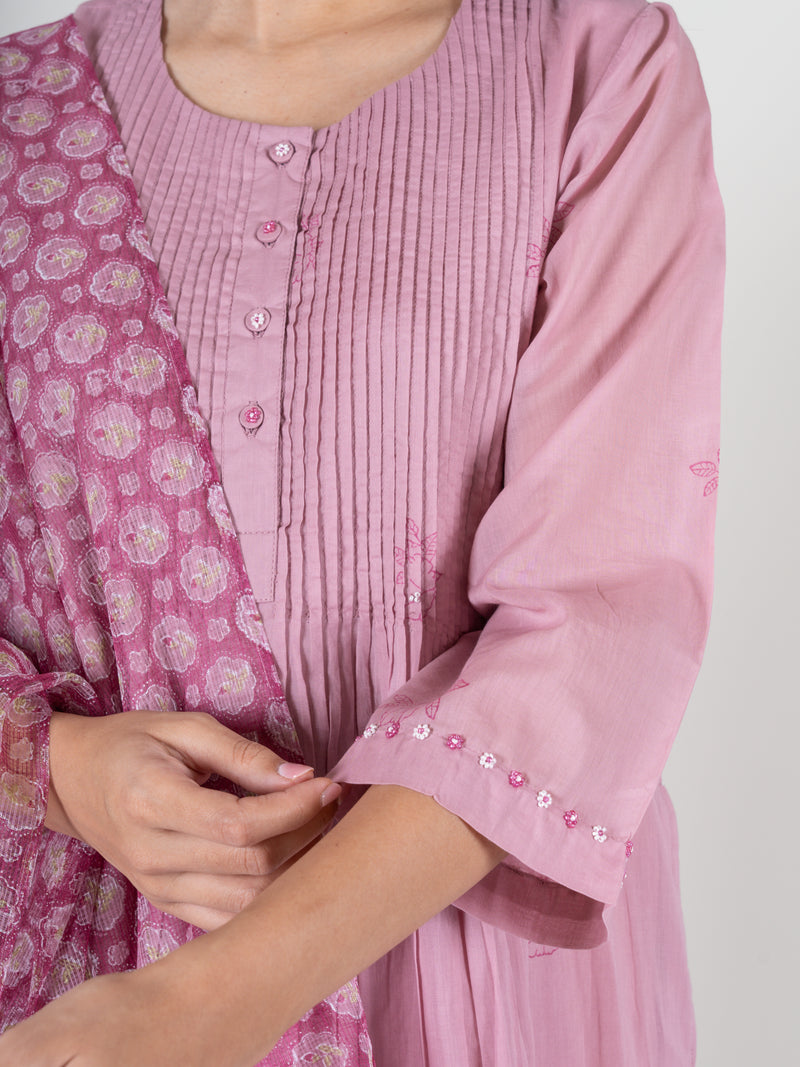 Cotton Hand Block Printed Kurta - Pink