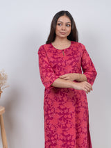 Cotton Screen Printed Kurta - Pink