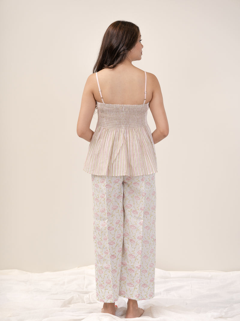 Cotton Hand Block Printed Top - Pink
