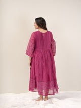 Cotton Hand Block Printed Dress- Pink