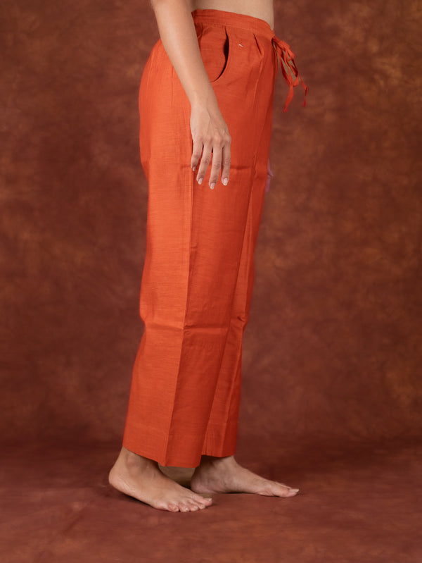 Chanderi Parallel - Orange