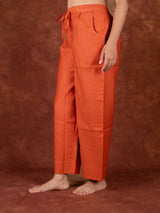 Chanderi Parallel - Orange