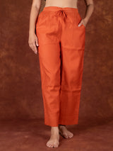 Chanderi Parallel - Orange
