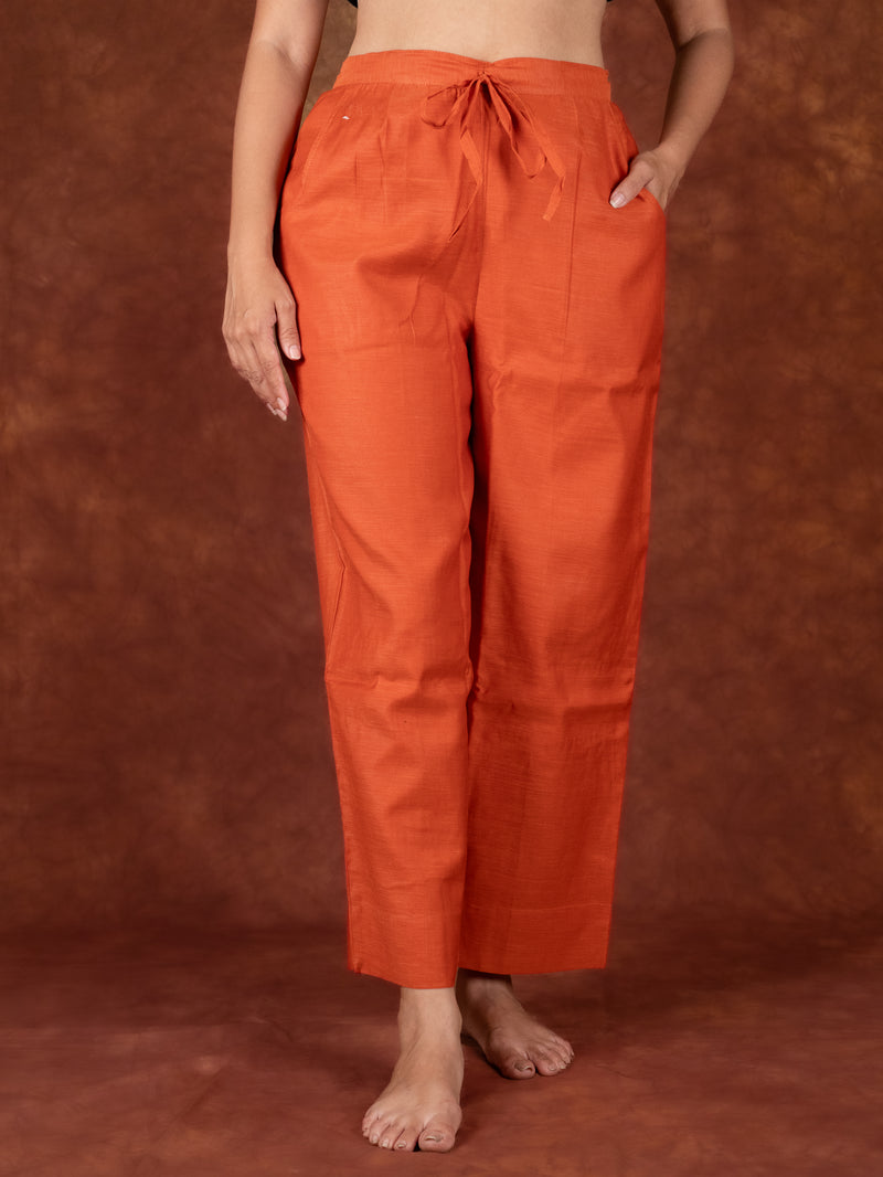 Chanderi Parallel - Orange